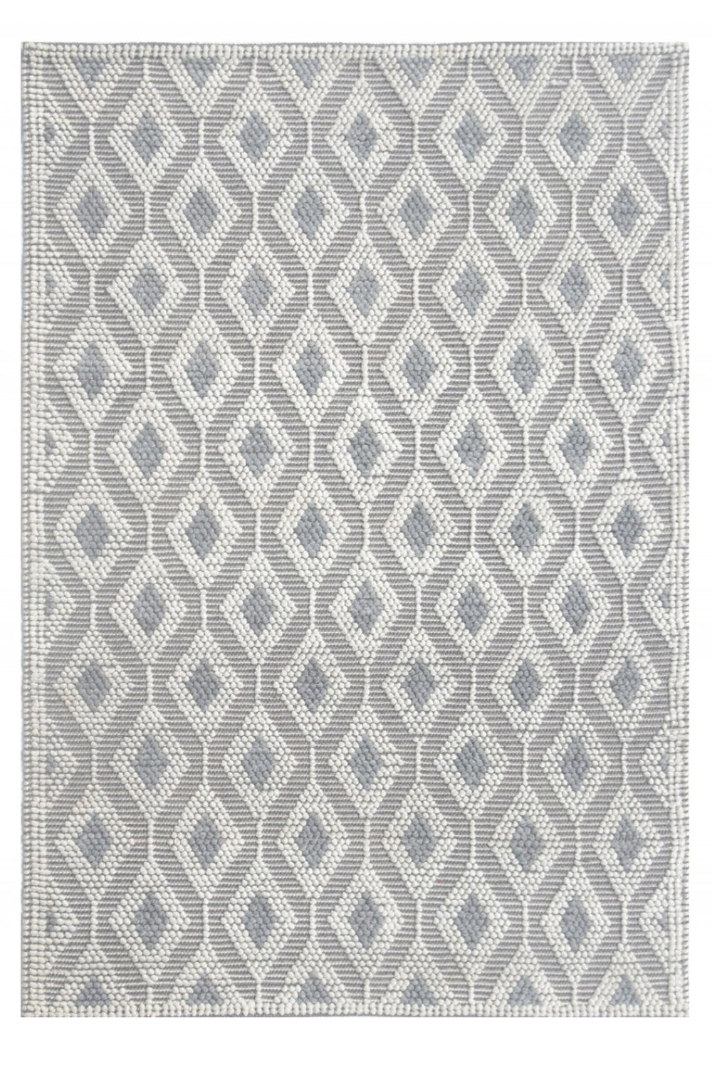 HomeRoots 5' Stylish Gray and Ivory Geometric Handmade Area Rug - Modern Comfort for Any Living Space! 5' X 7' 475230