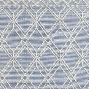 HomeRoots 5' Blue and Ivory Geometric Handmade Area Rug - Modern Style for Living Rooms and Bedrooms 5' X 7' 475234