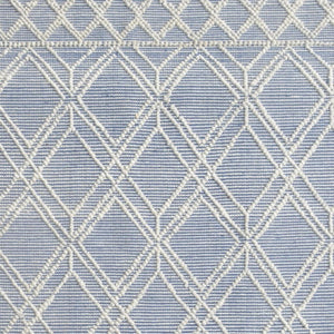 HomeRoots 5' Blue and Ivory Geometric Handmade Area Rug - Modern Style for Living Rooms and Bedrooms 5' X 7' 475234
