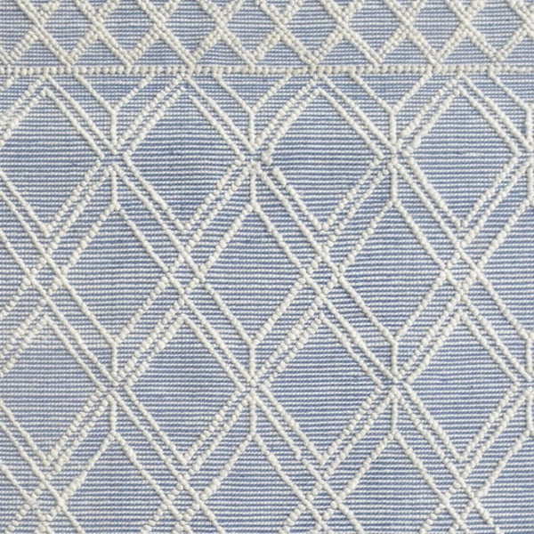 HomeRoots 5' Blue and Ivory Geometric Handmade Area Rug - Modern Style for Living Rooms and Bedrooms 5' X 7' 475234