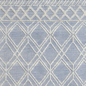 HomeRoots 5' Blue and Ivory Geometric Handmade Area Rug - Modern Style for Living Rooms and Bedrooms 6' X 9' 475235