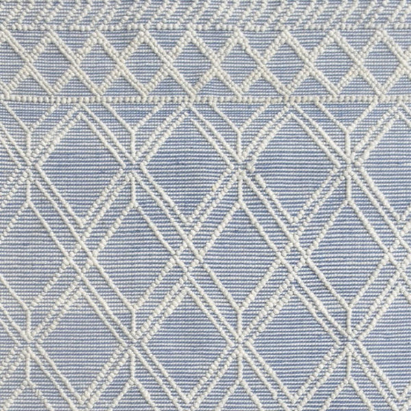 HomeRoots 5' Blue and Ivory Geometric Handmade Area Rug - Modern Style for Living Rooms and Bedrooms 6' X 9' 475235