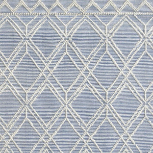 HomeRoots 5' Blue and Ivory Geometric Handmade Area Rug - Modern Style for Living Rooms and Bedrooms 8' X 11' 475236