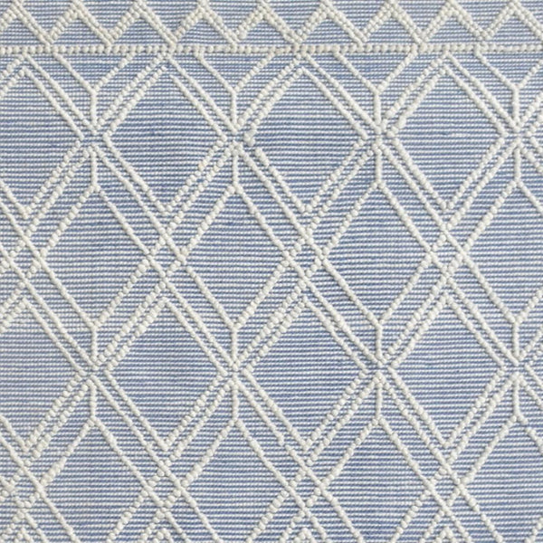 HomeRoots 5' Blue and Ivory Geometric Handmade Area Rug - Modern Style for Living Rooms and Bedrooms 8' X 11' 475236