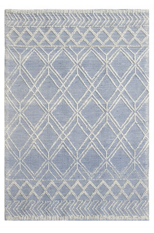HomeRoots 9' Blue Ivory Tribal Geometric Area Rug - Plush, Durable, and Stain-Resistant for Modern Spaces 9' X 13' 475237