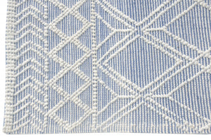 HomeRoots 9' Blue Ivory Tribal Geometric Area Rug - Plush, Durable, and Stain-Resistant for Modern Spaces 9' X 13' 475237