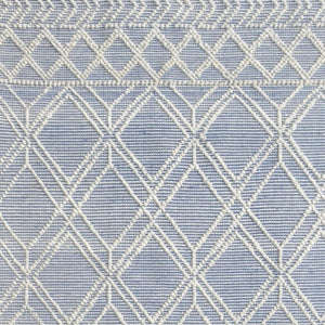 HomeRoots 9' Blue Ivory Tribal Geometric Area Rug - Plush, Durable, and Stain-Resistant for Modern Spaces 9' X 13' 475237