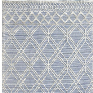 HomeRoots 9' Blue Ivory Tribal Geometric Area Rug - Plush, Durable, and Stain-Resistant for Modern Spaces 9' X 13' 475237