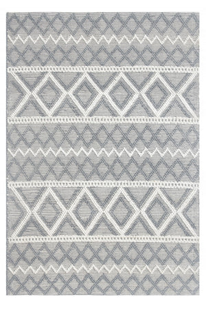 Homeroots 6' X 9' Gray And Ivory Geometric Handmade Area Rug  Polyester 475239