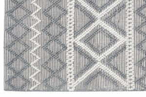Homeroots 6' X 9' Gray And Ivory Geometric Handmade Area Rug  Polyester 475239
