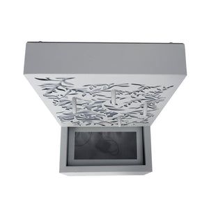 English Elm 30.71"h Gray Metal Leaf Panel Outdoor Wall Fountain with Led Backlit Cascade Spouts N765P355061G