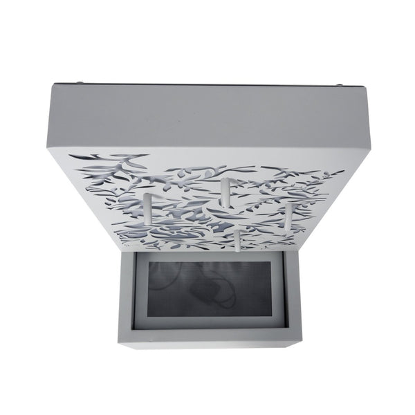 English Elm 30.71"h Gray Metal Leaf Panel Outdoor Wall Fountain with Led Backlit Cascade Spouts N765P355061G