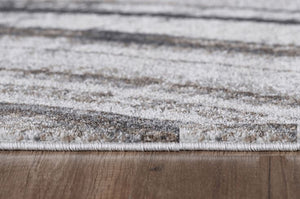 Homeroots 3' X 5' Gray And Ivory Abstract Area Rug  Polypropylene 475247