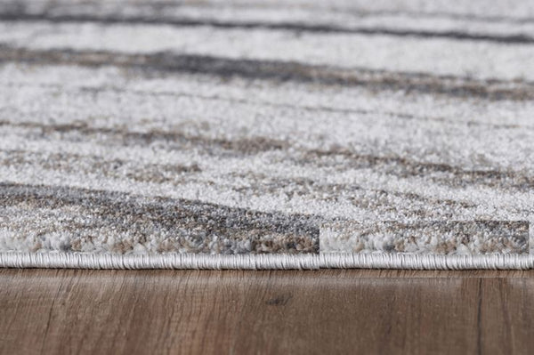 Homeroots 3' X 5' Gray And Ivory Abstract Area Rug  Polypropylene 475247