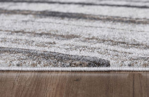 Homeroots 5' X 8' Gray And Ivory Abstract Area Rug  Polypropylene 475248