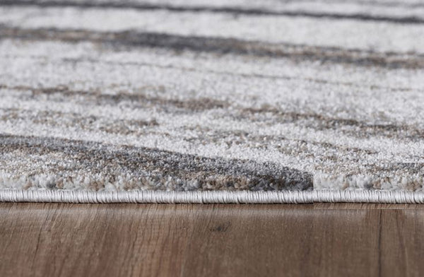 Homeroots 5' X 8' Gray And Ivory Abstract Area Rug  Polypropylene 475248