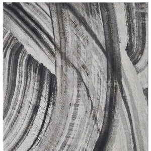 HomeRoots 3' Gray and Ivory Abstract Area Rug – Stylish Modern Design, Durable, Easy-Care for Family Spaces 5' X 8' 475248