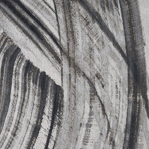 HomeRoots 3' Gray and Ivory Abstract Area Rug – Stylish Modern Design, Durable, Easy-Care for Family Spaces 7' X 10' 475249