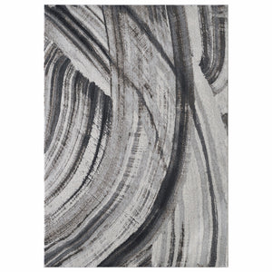 Homeroots 8' X 11' Gray And Ivory Abstract Area Rug  Polypropylene 475250