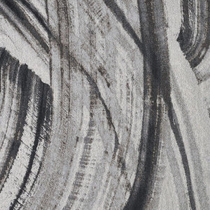HomeRoots 10' Modern Area Rug with Gray Ivory Abstract Strokes - Durable, Stain-Resistant & Easy to Clean 10' X 13' 475251