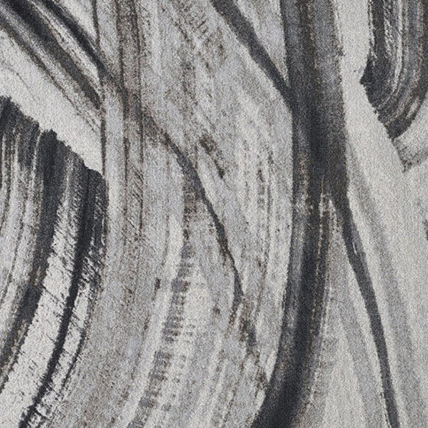 HomeRoots 10' Modern Area Rug with Gray Ivory Abstract Strokes - Durable, Stain-Resistant & Easy to Clean 10' X 13' 475251