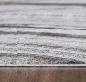 Homeroots 10' X 13' Gray Ivory Abstract Strokes Modern Area Rug  Polypropylene 475251