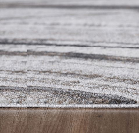 Homeroots 10' X 13' Gray Ivory Abstract Strokes Modern Area Rug  Polypropylene 475251