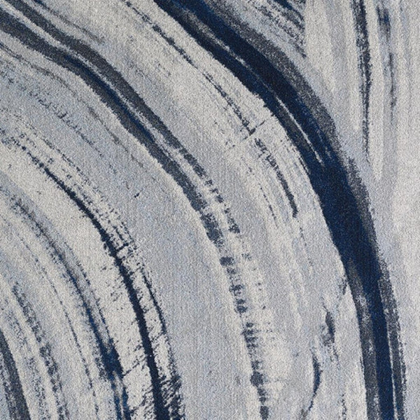 HomeRoots 5' Ivory and Blue Abstract Area Rug – Modern Design for Living Rooms, Durable & Stain-Resistant 5' X 8' 475253