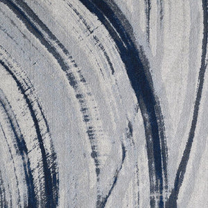 HomeRoots 5' Ivory and Blue Abstract Area Rug – Modern Design for Living Rooms, Durable & Stain-Resistant 5' X 8' 475253