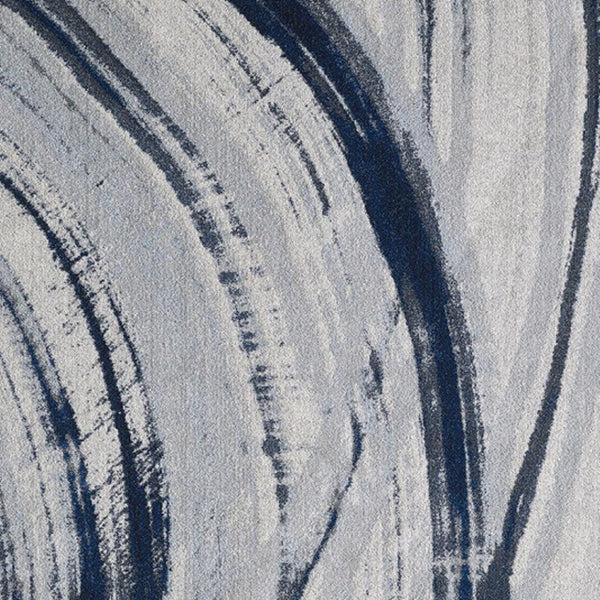 HomeRoots 5' Ivory and Blue Abstract Area Rug – Modern Design for Living Rooms, Durable & Stain-Resistant 5' X 8' 475253