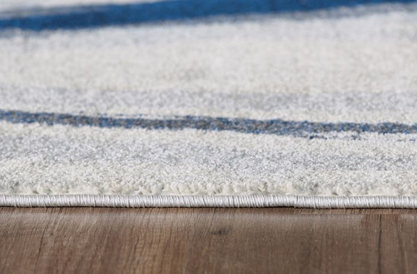 Homeroots 5' X 8' Ivory And Blue Abstract Area Rug  Polypropylene 475253