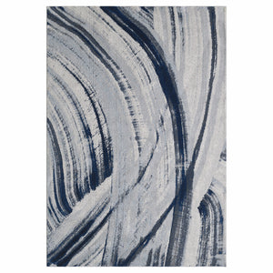 Homeroots 7' X 10' Ivory And Blue Abstract Area Rug  Polypropylene 475254