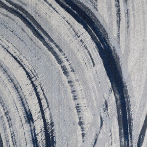HomeRoots 5' Ivory and Blue Abstract Area Rug – Modern Design for Living Rooms, Durable & Stain-Resistant 7' X 10' 475254