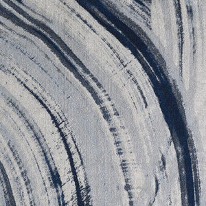 HomeRoots 10' Navy Ivory Abstract Strokes Area Rug - Modern Design for Stylish Living Spaces, Soft & Durable 10' X 13' 475256