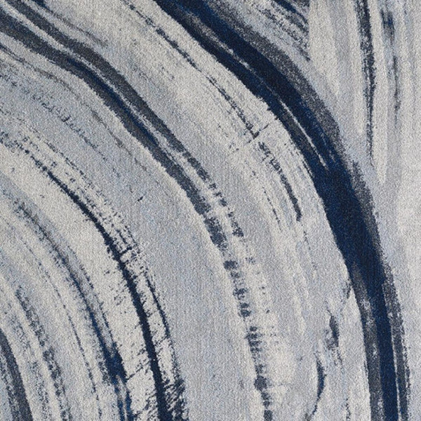 HomeRoots 10' Navy Ivory Abstract Strokes Area Rug - Modern Design for Stylish Living Spaces, Soft & Durable 10' X 13' 475256
