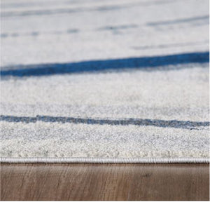 Homeroots 10' X 13' Navy Ivory Abstract Strokes Modern Area Rug  Polypropylene 475256