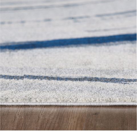 Homeroots 10' X 13' Navy Ivory Abstract Strokes Modern Area Rug  Polypropylene 475256