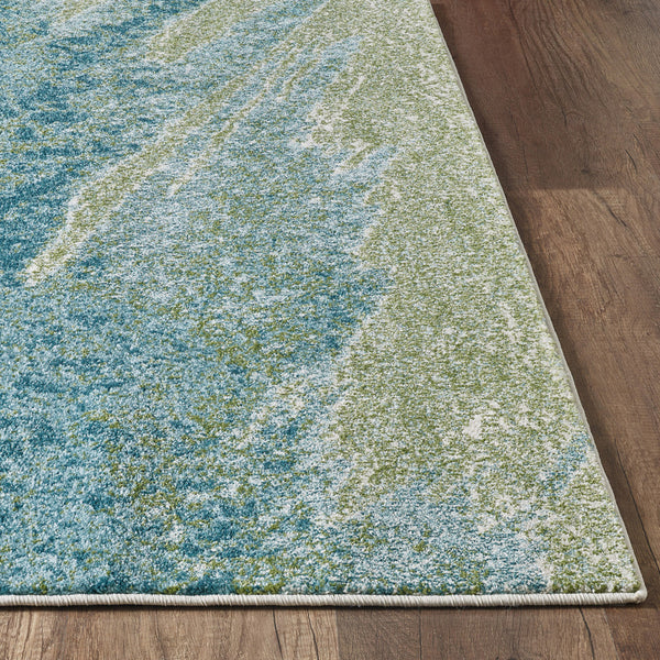 Homeroots 5' X 8' Blue And Green Abstract Area Rug  Polypropylene 475258