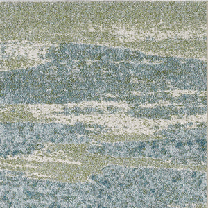 Homeroots 5' X 8' Blue And Green Abstract Area Rug  Polypropylene 475258