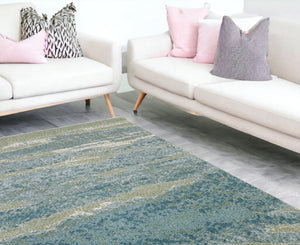 Homeroots 7' X 10' Blue Abstract Area Rug  Polypropylene 475259