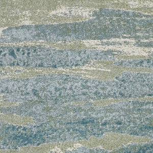 HomeRoots 5' Blue and Green Abstract Area Rug - Modern Style, Durable, Stain-Resistant for High-Traffic Areas 8' X 11' 475260