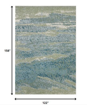Homeroots 10' X 13' Blue Sage Impressionistic Ocean Area Rug  Polypropylene 475261