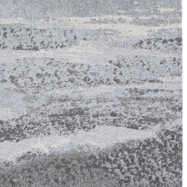 HomeRoots 3' Blue and Gray Abstract Area Rug - Contemporary Design, Stain-Resistant, Perfect for Active Homes 3' X 5' 475262