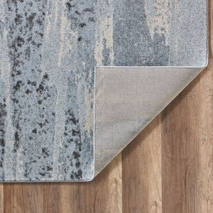 HomeRoots 3' Blue and Gray Abstract Area Rug - Contemporary Design, Stain-Resistant, Perfect for Active Homes 3' X 5' 475262