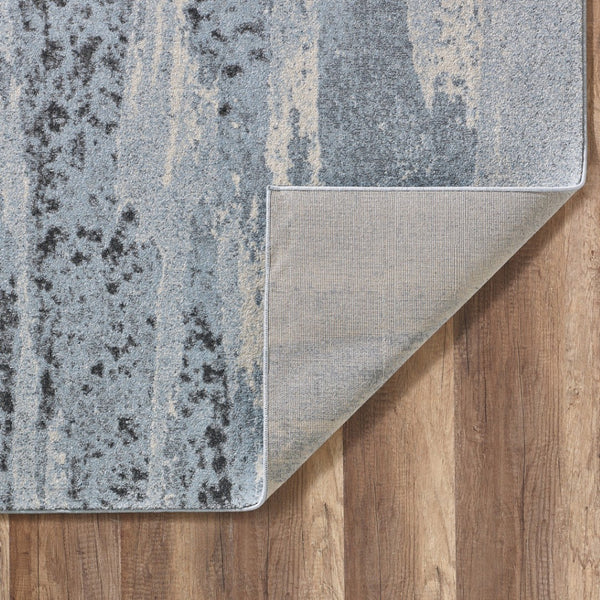HomeRoots 3' Blue and Gray Abstract Area Rug - Contemporary Design, Stain-Resistant, Perfect for Active Homes 3' X 5' 475262