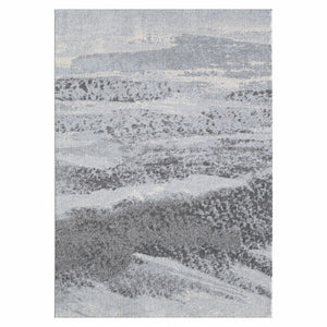 HomeRoots 3' Blue and Gray Abstract Area Rug - Contemporary Design, Stain-Resistant, Perfect for Active Homes 7' X 10' 475264