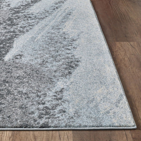 HomeRoots 3' Blue and Gray Abstract Area Rug - Contemporary Design, Stain-Resistant, Perfect for Active Homes 7' X 10' 475264