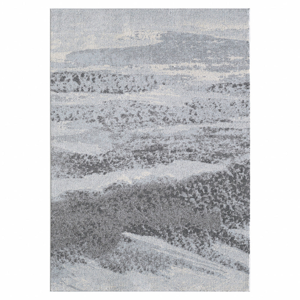 Homeroots 8' X 11' Blue And Gray Abstract Area Rug  Polypropylene 475265