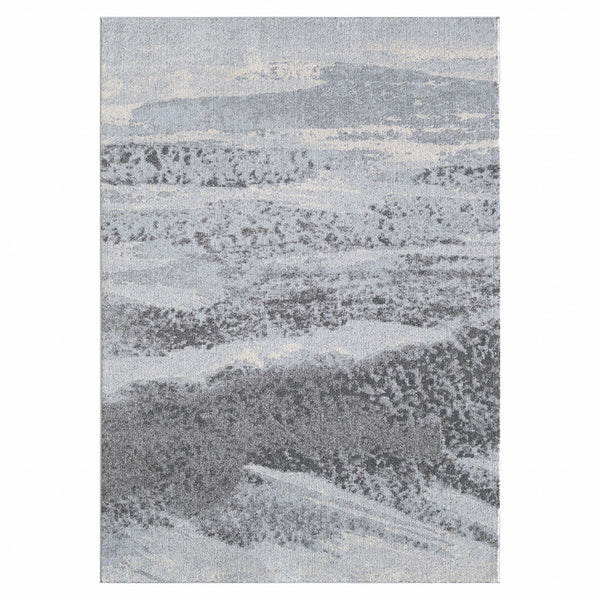 Homeroots 8' X 11' Blue And Gray Abstract Area Rug  Polypropylene 475265