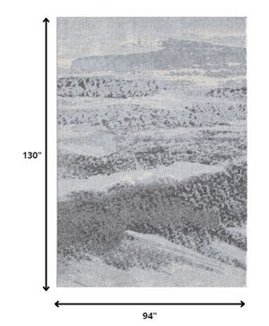 Homeroots 8' X 11' Blue And Gray Abstract Area Rug  Polypropylene 475265